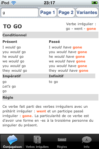 The Conjugator sur iPhone